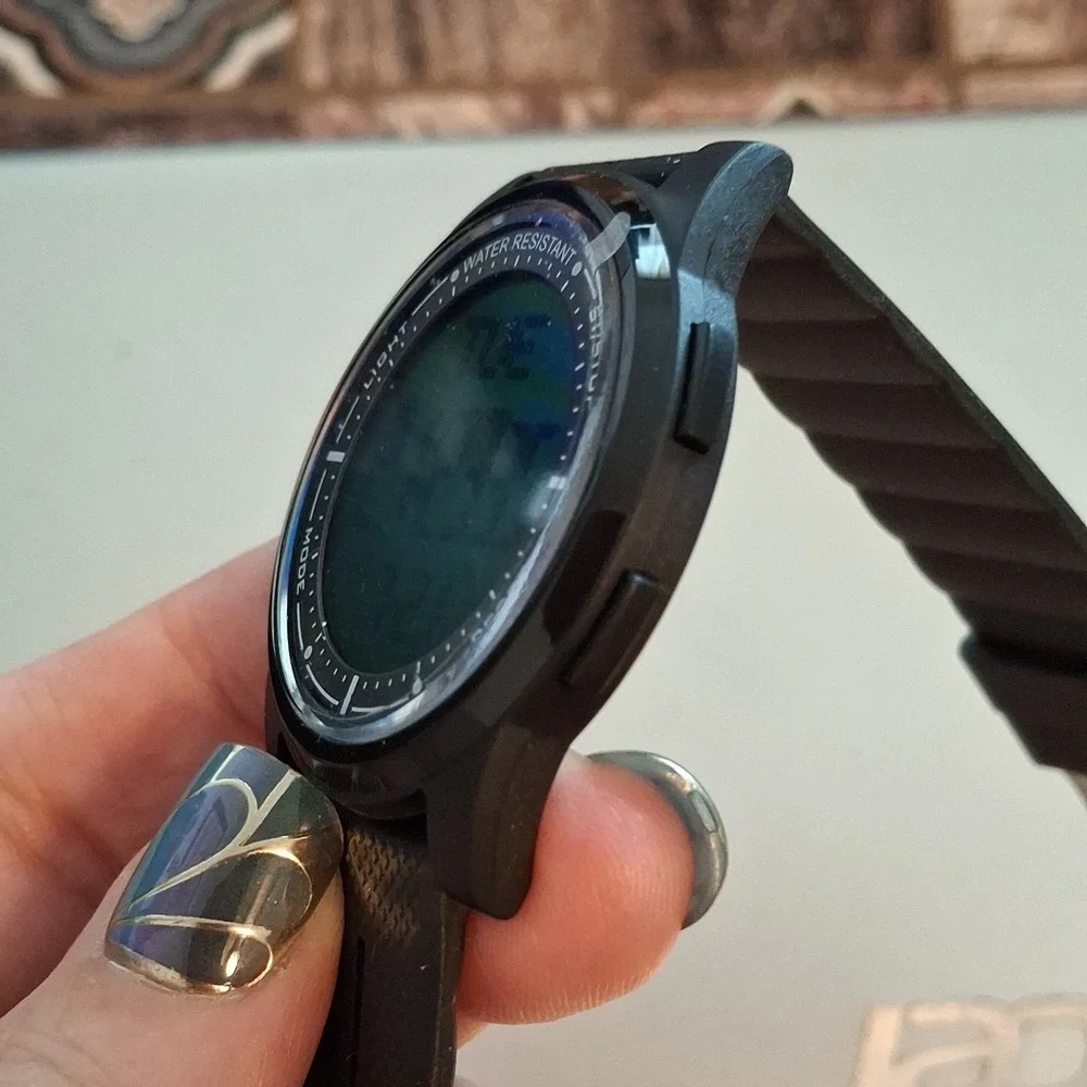 NIB Beeasy AW02 Mens Black Waterproof Digital Watch.Stopwatch,Alarm,Backlight.